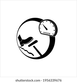 Icono del pedal de gas, acelerador, automático, freno, automóvil, embrague, icono del pedal Icono de vectores Ilustración