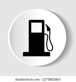 Gas petrol fuel station icon vector, gasoline refill pump sign.