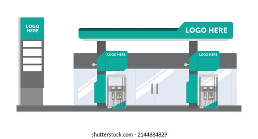 Caricatura de la gasolinera: ilustración plana de los vectores, petróleo de la industria petrolera 