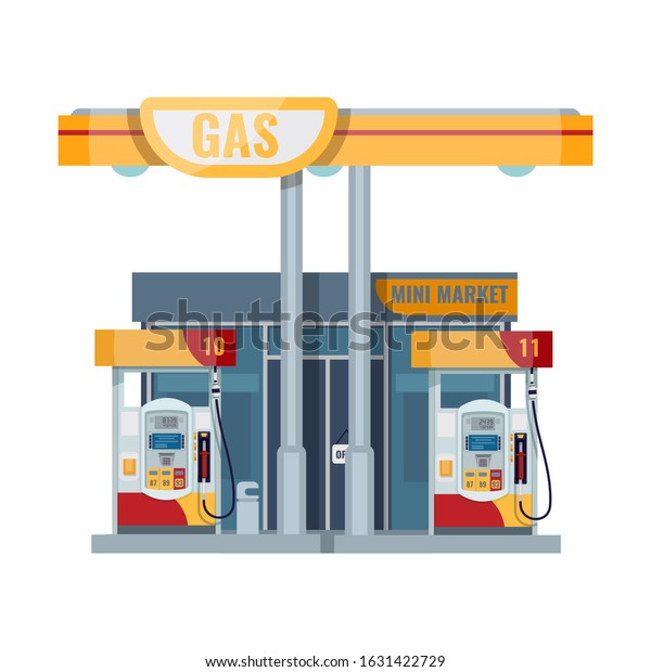 Gas or petrol station. Gasoline, oil, fuel, diesel\
pump. Vector