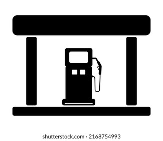 Gas Petrol Station Icon Silhouette. svg