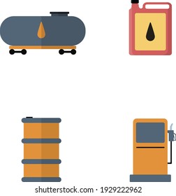 Gas Petrol Tank Vector Kit Illustration Oil