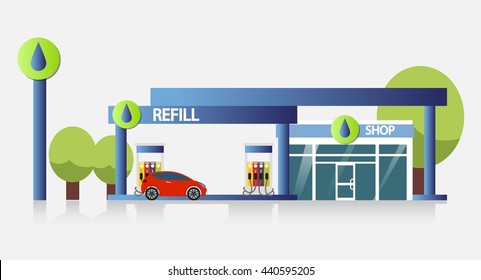 Gas petroleum diesel fuel and icon composition isolated vector illustration. Eps10. 