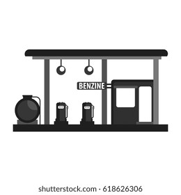 Gas petroleum petrol refill station. Gasoline and oil station. Flat vector illustration