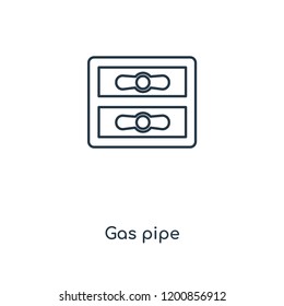 Gas pipe concept line icon. Linear Gas pipe concept outline symbol design. This simple element illustration can be used for web and mobile UI/UX.