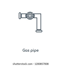 Gas pipe concept line icon. Linear Gas pipe concept outline symbol design. This simple element illustration can be used for web and mobile UI/UX.