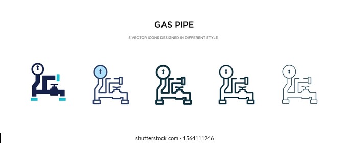 gas pipe icon in different style vector illustration. two colored and black gas pipe vector icons designed in filled, outline, line and stroke style can be used for web, mobile, ui