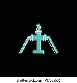 Gas in pipe icon. Doodle illustration of Gas in pipe vector icon for web isolated on black background