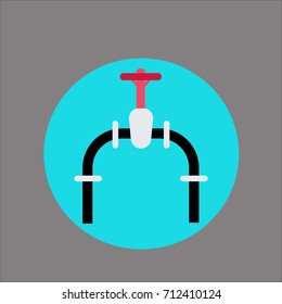 gas pipe icon flat deisgn
