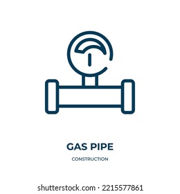 Gas Pipe Icon. Linear Vector Illustration From Construction Collection. Outline Gas Pipe Icon Vector. Thin Line Symbol For Use On Web And Mobile Apps, Logo, Print Media.