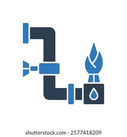 Gas Pipe Icon Sign Symbol Vector