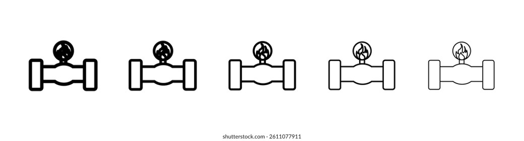 Gas pipe icon Symbol mark in Outline style
