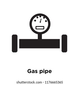 Gas pipe icon vector isolated on white background, logo concept of Gas pipe sign on transparent background, filled black symbol