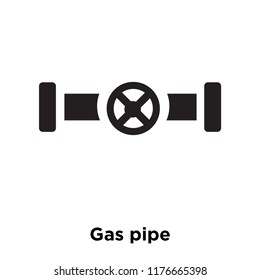 Gas pipe icon vector isolated on white background, logo concept of Gas pipe sign on transparent background, filled black symbol