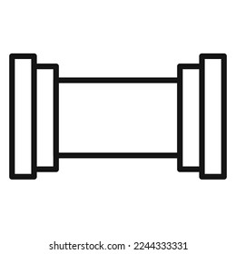 Icono de tubería de gas aislado en fondo blanco. Icono delgado plano negro sobre el estilo de contorno moderno. Símbolo lineal y trazo editable. Ilustración vectorial de trazo simple y de píxel perfecto. 