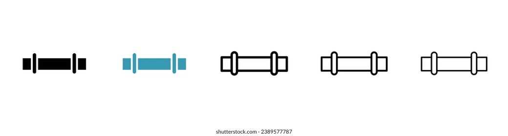 Gas pipe line icon set. Natural gas pipeline symbol for UI designs.