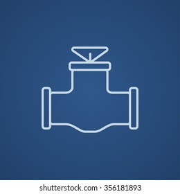 Gasrohrventilkegel Icon für Web-, Mobil- und Infografiken. Vektorhellblaue Symbol einzeln auf blauem Hintergrund.