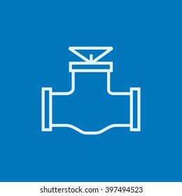 Gas pipe valve line icon.