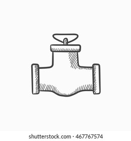 Gas pipe valve vector sketch icon isolated on background. Hand drawn Gas pipe valve icon. Gas pipe valve sketch icon for infographic, website or app.