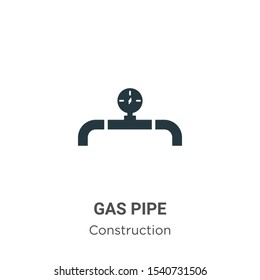 Gas pipe vector icon on white background. Flat vector gas pipe icon symbol sign from modern construction collection for mobile concept and web apps design.