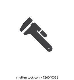 Gas pipe wrench icon vector, filled flat sign, solid pictogram isolated on white. Symbol, logo illustration.