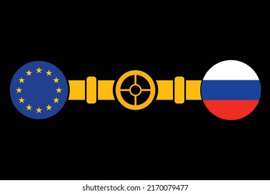 Gas pipeline between Russia and the EU icon - vector illustration