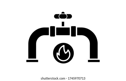 Gas pipeline black icon, vector sign on isolated background. Gas pipeline concept symbol, illustration 