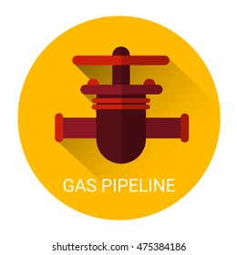 Icono De Gasoducto Ilustración De Vector Plano