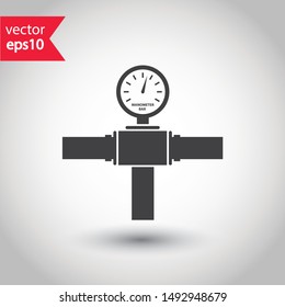 Gas pipeline vector icon. Tube flat sign. Piping icon. EPS 10 symbol. Pipeline pictogram sign design