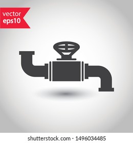 Gas pipeline vector icon. Tube flat sign. Piping icon. EPS 10 symbol. Pipeline pictogram sign design