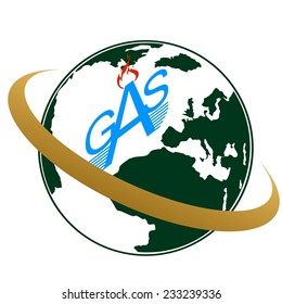 Gas pipes around the planet Earth. Illustration on white background.