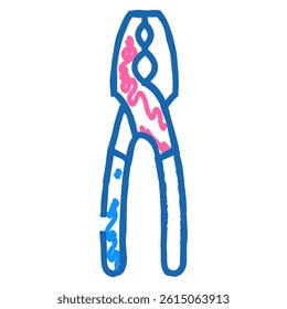 gas pliers doodle icon sketch vector. gas pliers sign. isolated symbol illustration