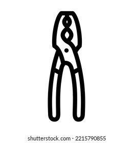 gas pliers line icon vector. gas pliers sign. isolated contour symbol black illustration