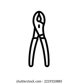 gas pliers line icon vector. gas pliers sign. isolated contour symbol black illustration
