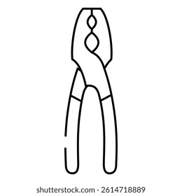 gas pliers line icon vector. gas pliers sign. isolated contour symbol black illustration