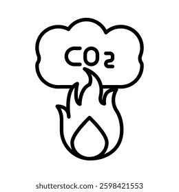 Gas Pollution Vector Line Icon Design