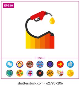 Gas price going down graph icon