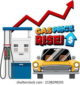 Gas Price Rise font logo design illustration