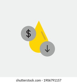 gas price vector icon oil low and high price fluctuation