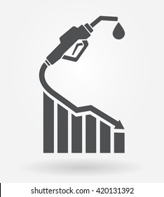 Gas prices going down icon concept. Vector illustration