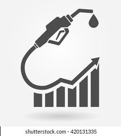 Gas Prices Going Up Icon Concept. Vector Illustration