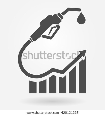 Gas prices going up icon concept. Vector illustration
