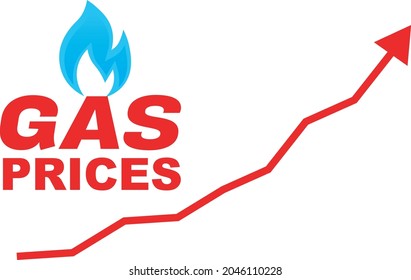 Ilustración del vector de precios de gas en fondo blanco