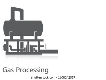 Gas Processing flat Industrial Illustration