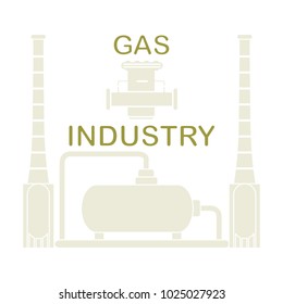 Gas processing plant. Gas filter. Design for announcement, advertisement, banner or print.