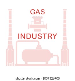 Gas processing plant. Gas filter. Design for announcement, advertisement, banner or print.