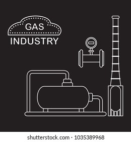Gas processing plant. Industrial gas meter. Design for announcement, advertisement, banner or print.