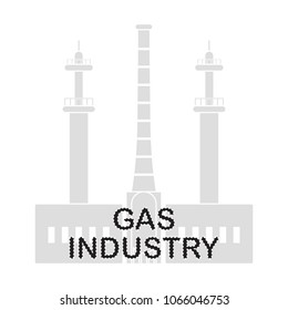 Gas processing plant. Industrial theme. Design for announcement, advertisement, banner or print.