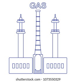 Gas processing plant. Industrial theme. Design for announcement, advertisement, banner or print.