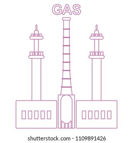 Gas processing plant. Industrial theme. Design for announcement, advertisement, banner or print.